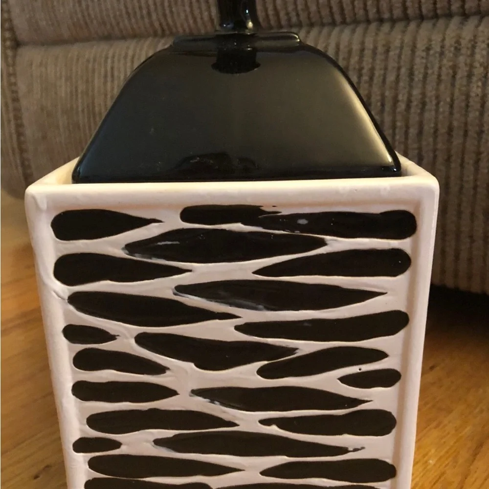 Black & White Decorative Ceramic Canister